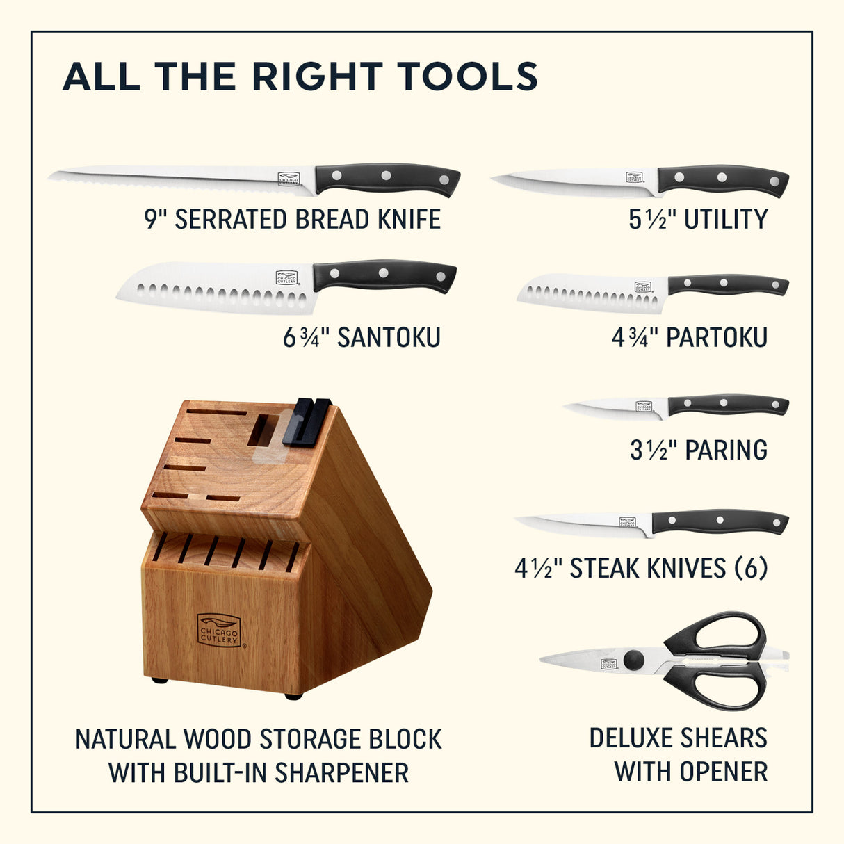 image of the pieces of the set with dimensions for each piece