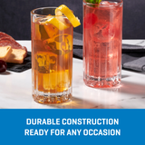 Ocean Glass Traze PRE Highball Glasses (4-Pieces), 12-ounce, Dishwasher Safe