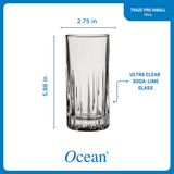 Ocean Glass Traze PRE Highball Glasses (4-Pieces), 12-ounce, Dishwasher Safe