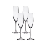 Lucaris Bangkok Bliss Champagne Flute Glasses (4-Pieces), 6-ounce, Dishwasher Safe, Lead-free Crystalline
