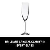 Lucaris Bangkok Bliss Champagne Flute Glasses (4-Pieces), 6-ounce, Dishwasher Safe, Lead-free Crystalline