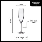 Lucaris Bangkok Bliss Champagne Flute Glasses (4-Pieces), 6-ounce, Dishwasher Safe, Lead-free Crystalline