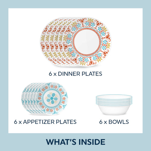 Corelle® Global Collection Terracotta Dreams 18-piece Dinnerware Set, Service for 6