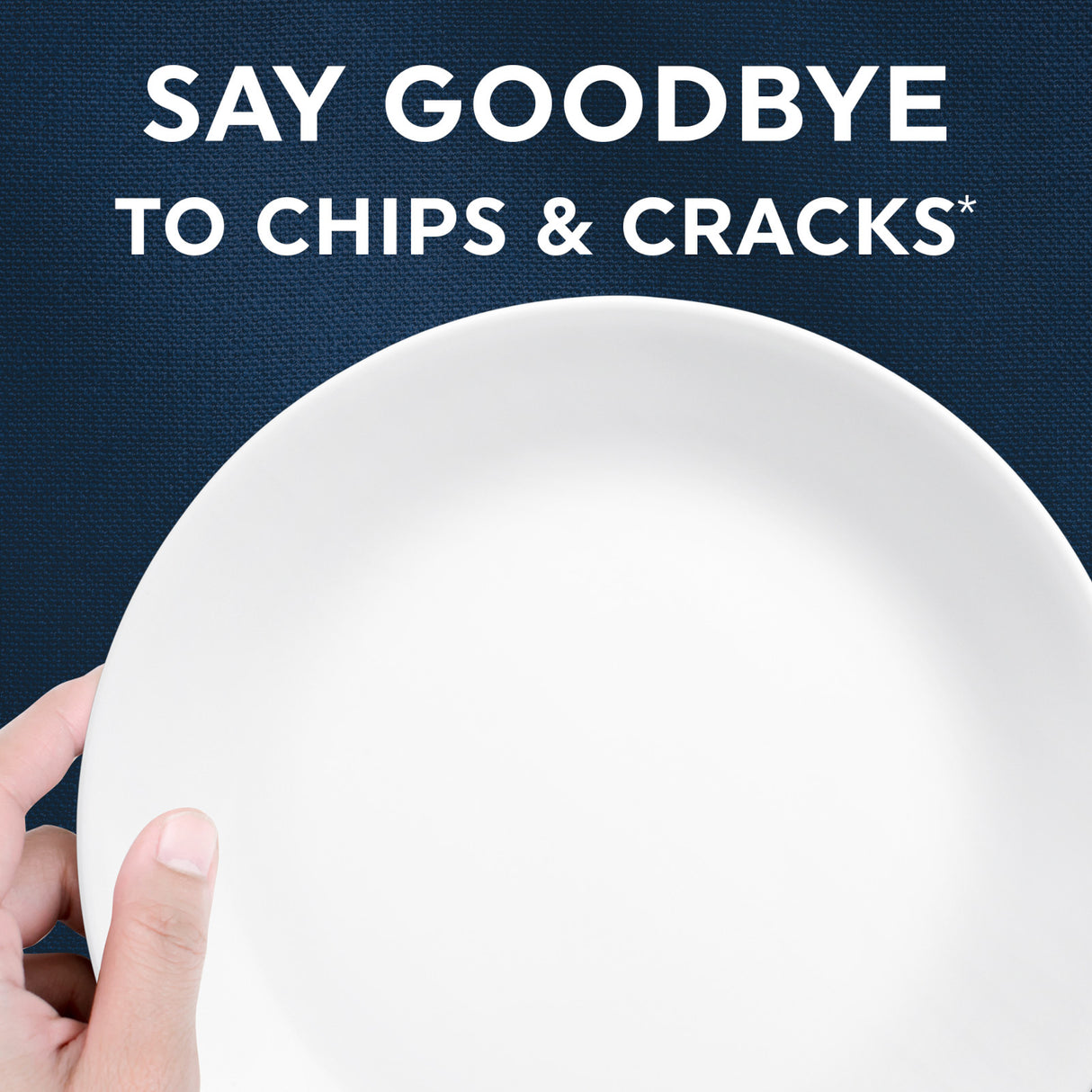 text that says say goodbye to chips & cracks