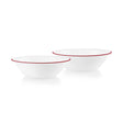 Radiant Red Banded 1-quart Serving Bowl Set, 2-pack 