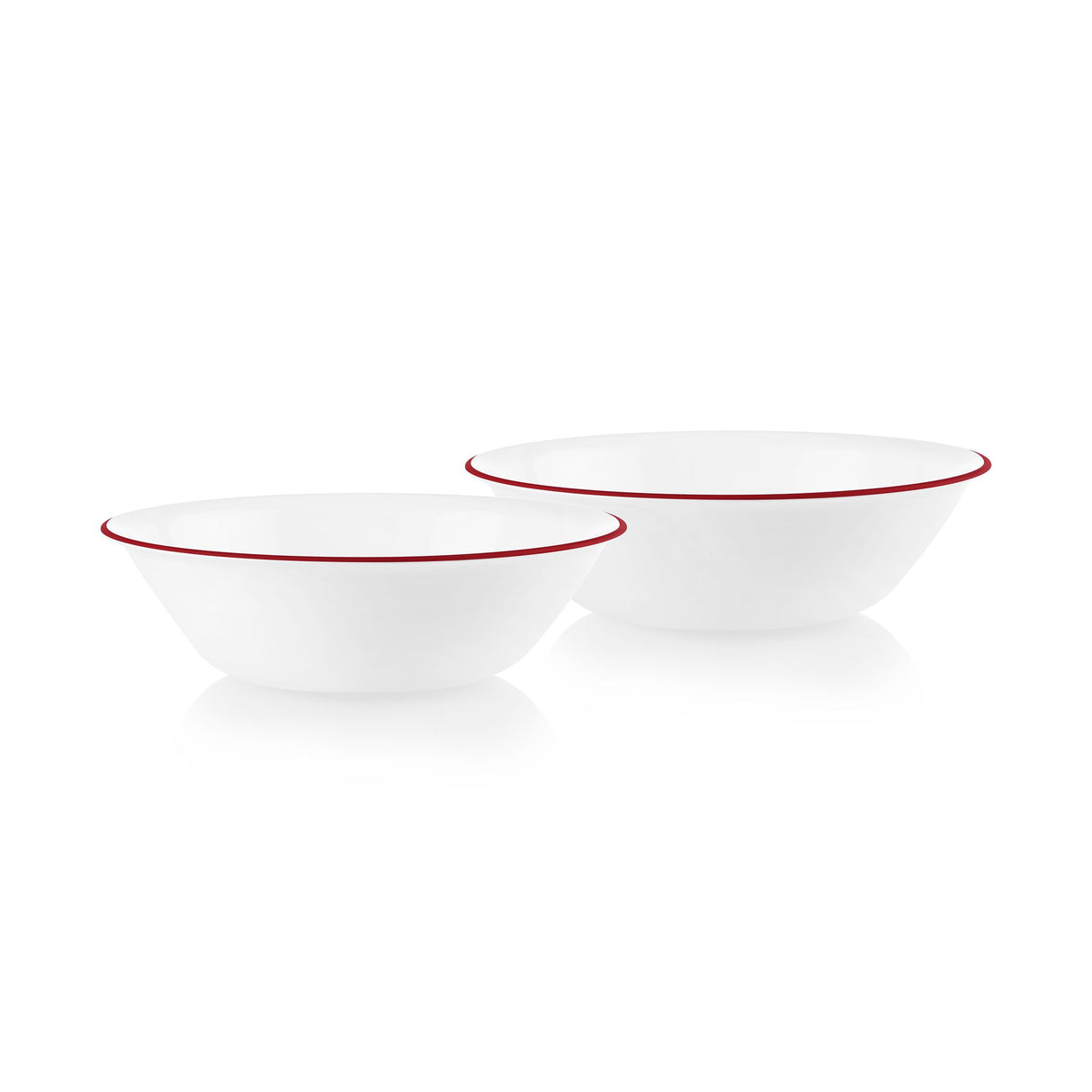 Radiant Red Banded 1-quart Serving Bowl Set, 2-pack 