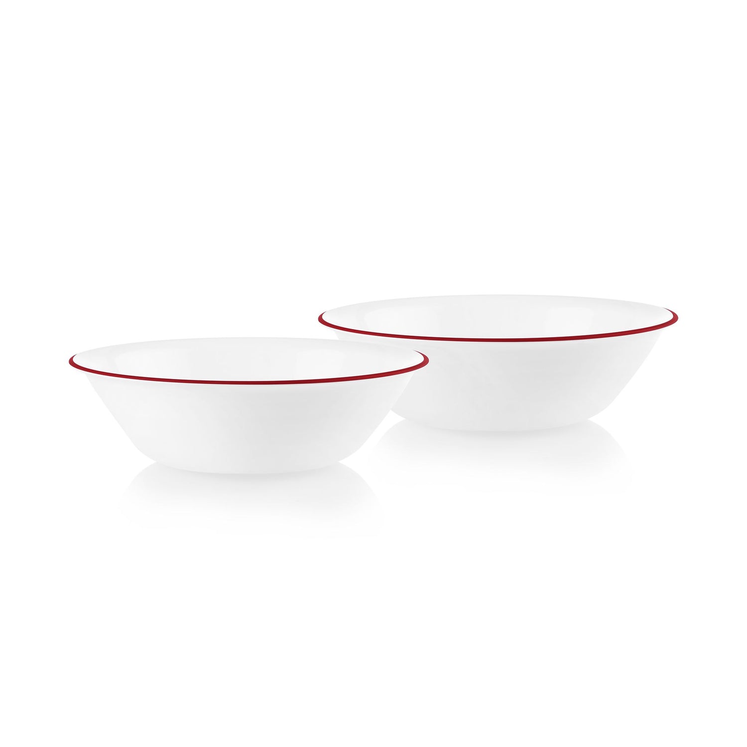 Radiant Red Banded 1-quart Serving Bowl Set, 2-pack 