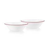 Radiant Red Banded 1-quart Serving Bowl Set, 2-pack 