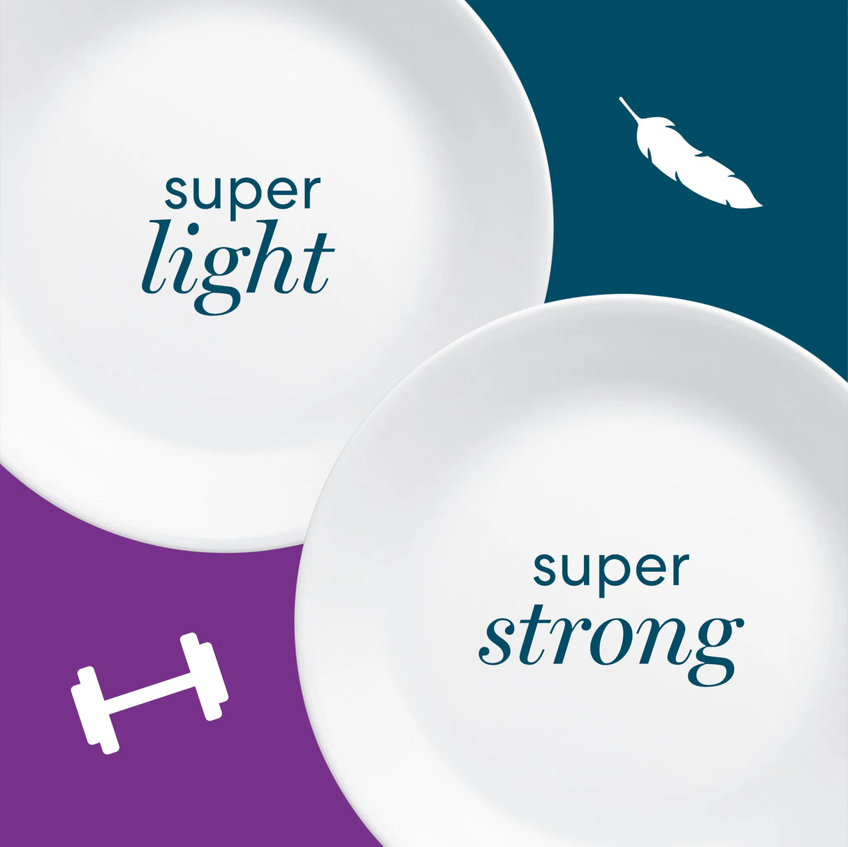  text that says super light, super strong