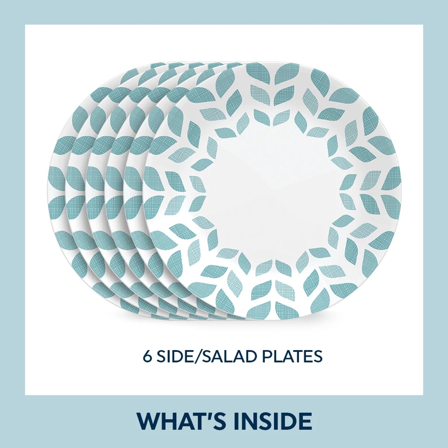  6 Northern Pines appetizer plates with text 