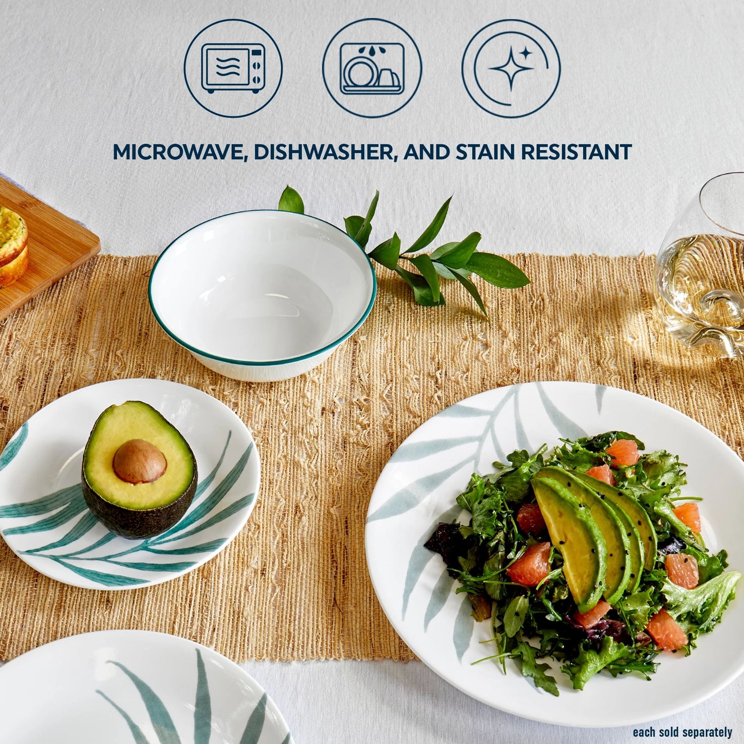  image displaying all Solar print plates with text microwave, dishwasher & stain resistant
