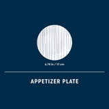  Botanical Stripes Appetizer Plate with dimensions 6.75"