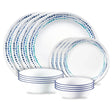 Ocean Blues 16-piece Mugless Dinnerware Set, Service of 4