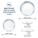  Dinner &amp; Appetizer Plate &amp; 18 &amp; 20-oz bowls with text built to last one-of-a-kind extra extra strength glass