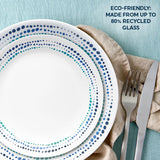  Ocean &amp; Appetizer Plate on the table with text eco-friendly made from up to 80% recycled glass