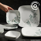  Square Amalie Dinner set shown in set with text #1 dinnerware brand