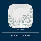  Square Amalie 6.75" Salad Plate shown with dimension in text
