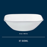  Square Amalie 22-ounce bowl shown with dimension in text