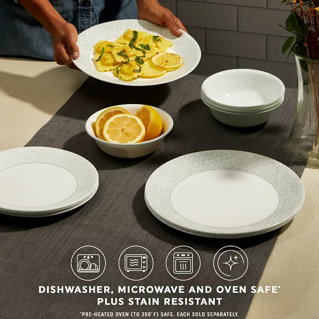  knox dinnerwareware with text dishwasher, microwave &amp; ovensafe plus stain resistant