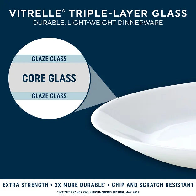  text vitrelle triple layer glass durable lightweight dinnerware